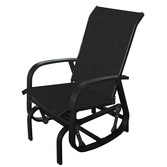 F. Corriveau International - Outdoor Bruxelle Glider Chair, Made of Aluminum, Black