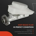 thumbnail image 3 of A-Premium Brake Master Cylinder with Reservoir and Cap Compatible with Triumph Vehicles - TR250 1968, TR6 1969-1976 - Replace# 516336, 218069, 3 of 8