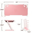 thumbnail image 7 of Lacoo 43 Inches Z Shaped Frame Gaming Desk Adjustable Feet Carbon Fiber Surface With Cup Holder & Headphone Hook (Pink), 7 of 7