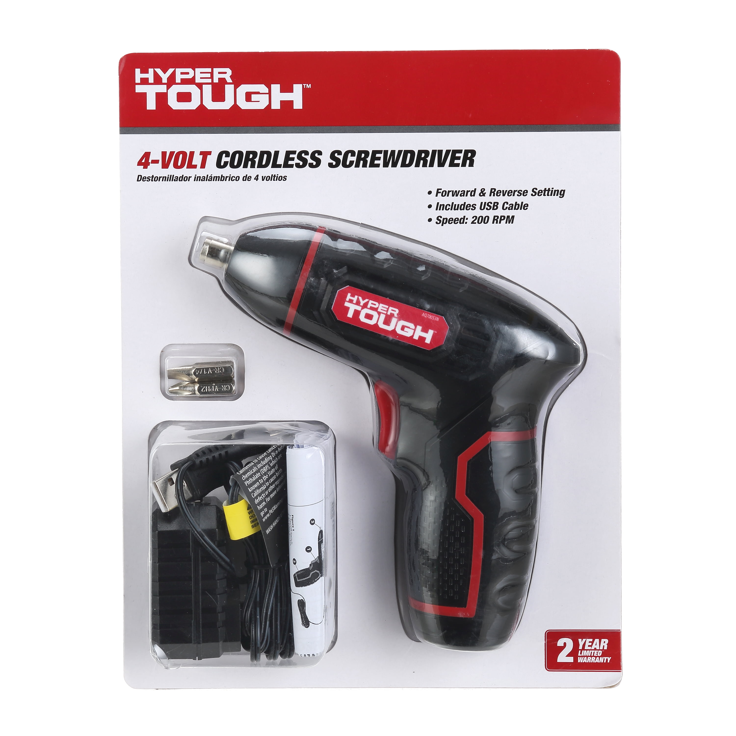 4.8 Volt 1/4 Inch Cordless Screwdriver Kit with Built-in LED Light; Forward and Reverse Operation by Drill Master 