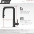thumbnail image 2 of Stylish Rivo One-Handle Matte Black Pull Down Kitchen Faucet Height 14" K-148N, 2 of 14