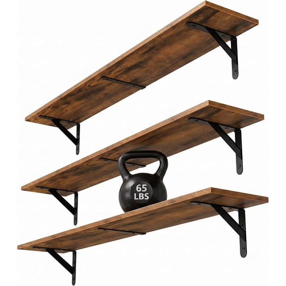 Long Wall Shelves 32″W x 8″D, Floating Book Shelves Max Load 65lbs