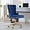 Blue, variant on ABET Desk Chair with Wheels, Velvet Gold Office Chair Armless Swivel Chair with Tufted High Back Rivet Trim, Comfy Upholstered Ergonomic Computer Chair for Bedroom, Beige