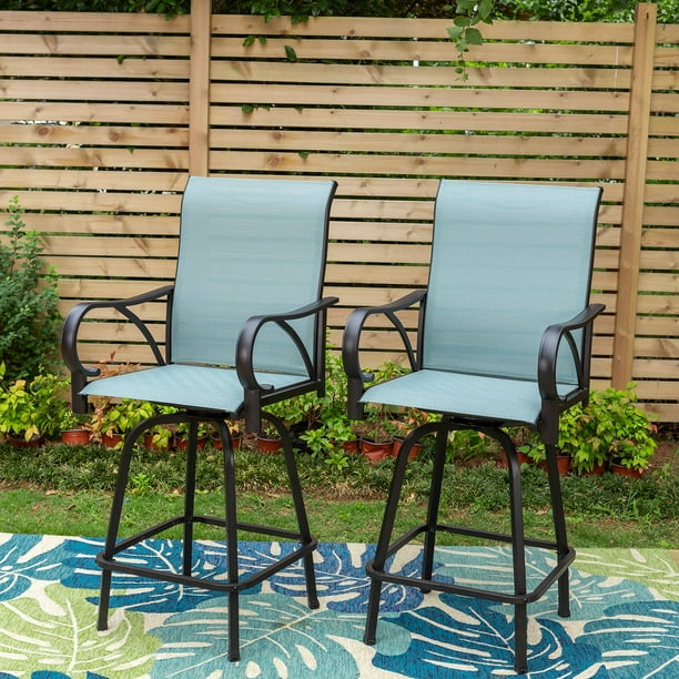 Sophia & William 2 Piece Outdoor Swivel Bar Stools Patio Height Chairs