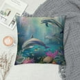 thumbnail image 2 of GOSMITH Dolphins Throw Pillows Covers Underwater World Animal Dolphins Fish Seaweed Coral Pillow Cover Pillowcase Decorative Pillow Cushion Cases for Sofa Bed Car Couch, 2 of 5