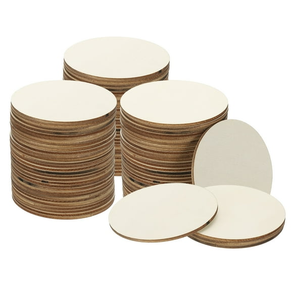 Uxcell Wood Circles for Crafts, 3 inch Blank Unfinished Wood Crafts, 90 Pcs