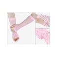thumbnail image 3 of INSPIRE CHIC Women's Long Elastic Mesh Gloves Rhinestone 80s Cosplay Net Half Finger Sleeves for Female Halloween Party Dance Costume Pink, 3 of 6