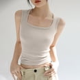 thumbnail image 3 of WRKEKC Summer Tank Tops for Women Solid Color Cami Crew Neck Crop Top Sleeveless Pullover Casual Tank Slim Fit, 3 of 3