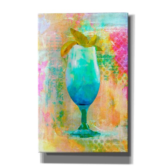 Epic Graffiti 'Cocktail Night' by Andrea Haase, Giclee Canvas Wall Art, 26"x40"