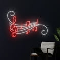 thumbnail image 3 of Handmadetneonsign Music Notes On Stave Led Sign, Music Embroidery Neon Light, Music Flow Neon Sign, 3 of 5