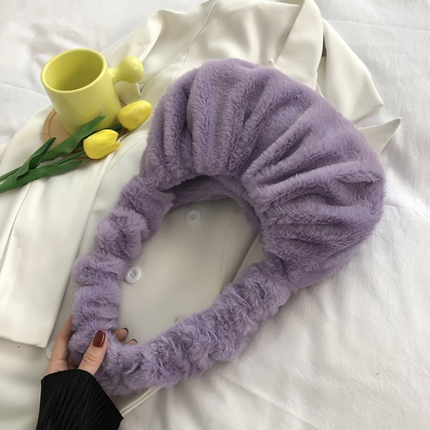 Bolsa Moda mujer felpa plisada hombro axila invierno (púrpura) Likrtyny Para Estrenar