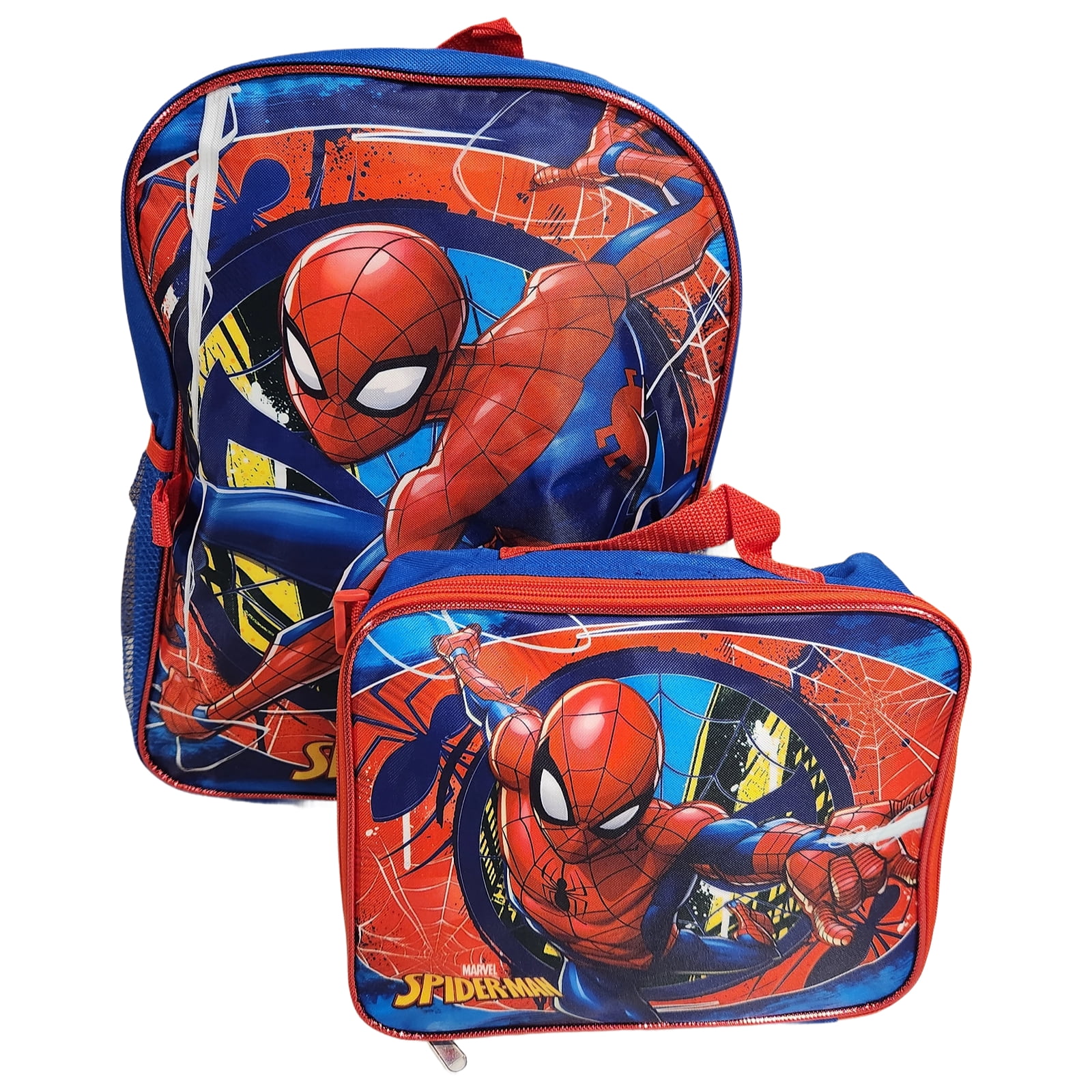 Spiderman Full Size 16 Inch Backpack with Detachable Lunch Box