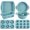 Blue, variant on 6- Bakeware Set, Baking Pans & Molds, Baking Set with Pumpkin Ring Pan, Loaf Pan, Round & Square Cake Pan, 6-Cavity Donut Pan, 12-Cup Mini Muffin Pan