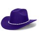 thumbnail image 3 of Sombrero de vaquero occidental negro plateado brillante para mujer: flecos de pedrería, ajuste regulable, talla única, poliéster, accesorio brillante para fiestas, 3 of 4