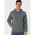 thumbnail image 3 of Sudadera con capucha con forro de felpa para hombre Sudaderas con capucha de manga larga sólida con bolsillo Gris oscuro M, 3 of 6