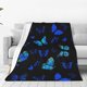 thumbnail image 2 of LHSHID Blue Butterfly Soft Warm Throw Blanket Lightweight Flannel Fleece Bed Blanket Gift for Girls Boys Men Women Chair Couch, 2 of 7