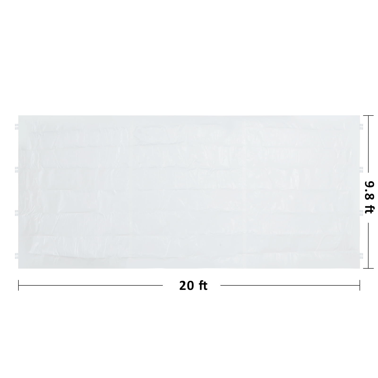 Abba Patio 10x20 ft Carport Sidewall Tarp Replacement, White - Top&Frame Not Included