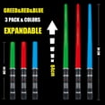 thumbnail image 2 of Light Up Saber LESUTER TOYS, paquete de 3 unidades con sonido FX para niños, 2 of 6