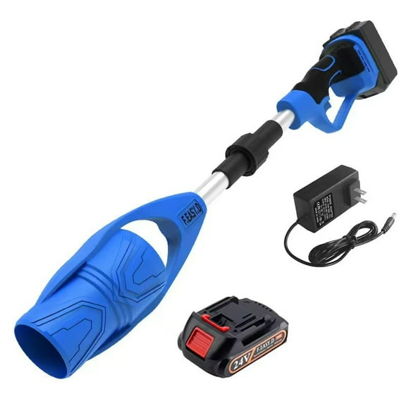 21V Electric Cordless Leaf Blower 400W High Power 39000RPM Snow Blower Suitable for Garden Outdoor Configuration One Charger and One Battery Blue