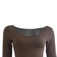 thumbnail image 4 of Robe Longue Manches Longues Slim Solide Décontractée pour Femme, 4 of 6
