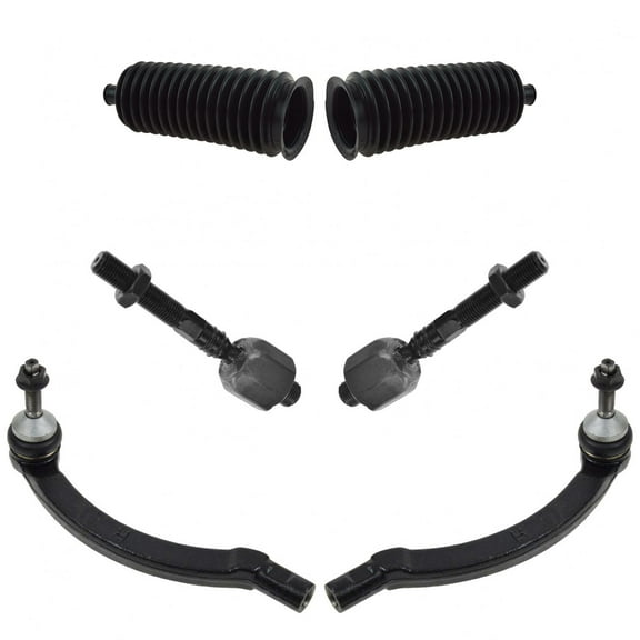 TRQ 6 Piece Kit Inner Outer Tie Rod End Rack Boot Bellow LH RH for S60 S80 V70 PSA55459