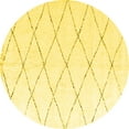 thumbnail image 1 of Ahgly Company Indoor Round Solid Yellow Modern Area Rugs, 3' Round, 1 of 4
