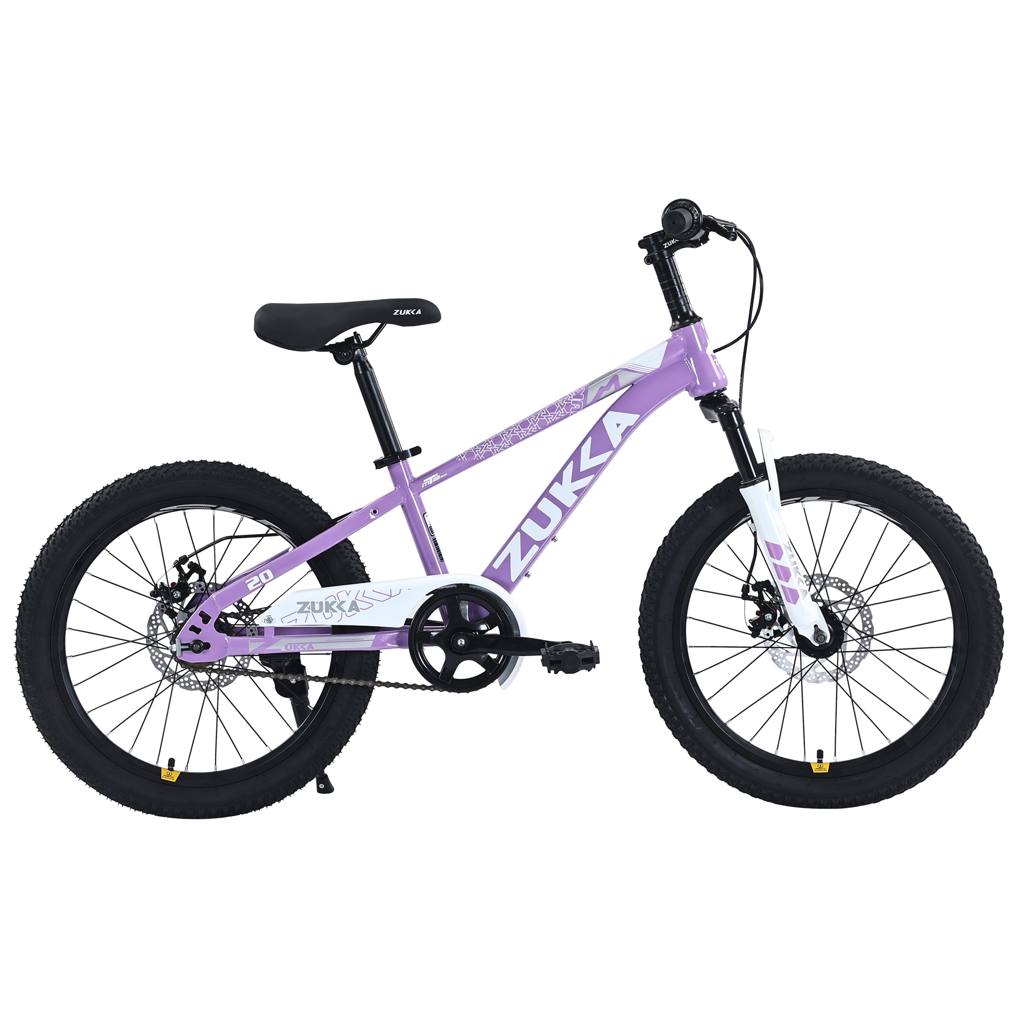 ZUKKA 20 Inch Mountain Bike for Boys and Girls Ages 7-10, Single Speed Kids Bike with Dual Disc Brakes and Suspension Fork, Adjustable Seat Children Bicycle for All-Terrain Riding, Purple