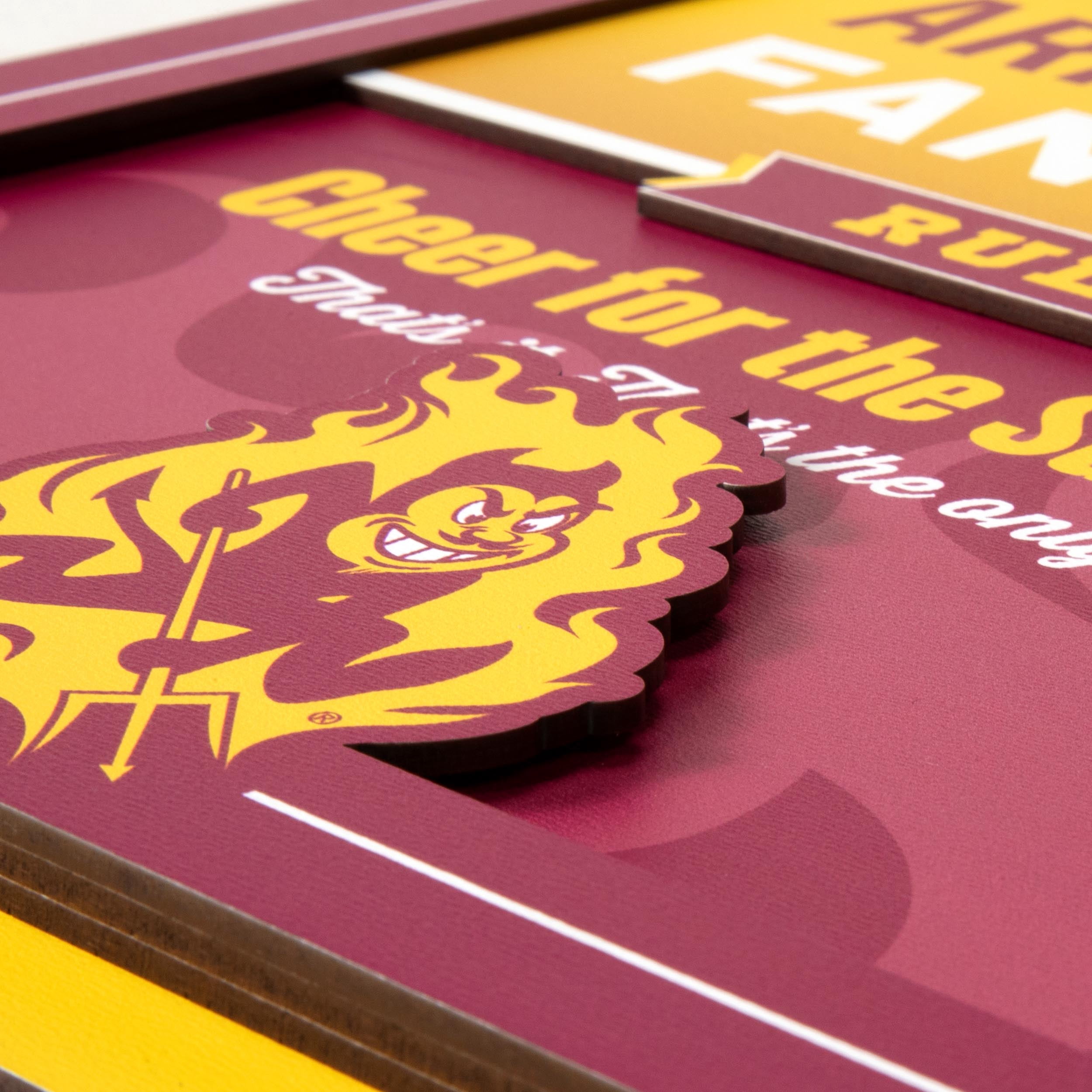 YouTheFan NCAA Arizona State Sun Devils Fan Rules 3D Wall Art