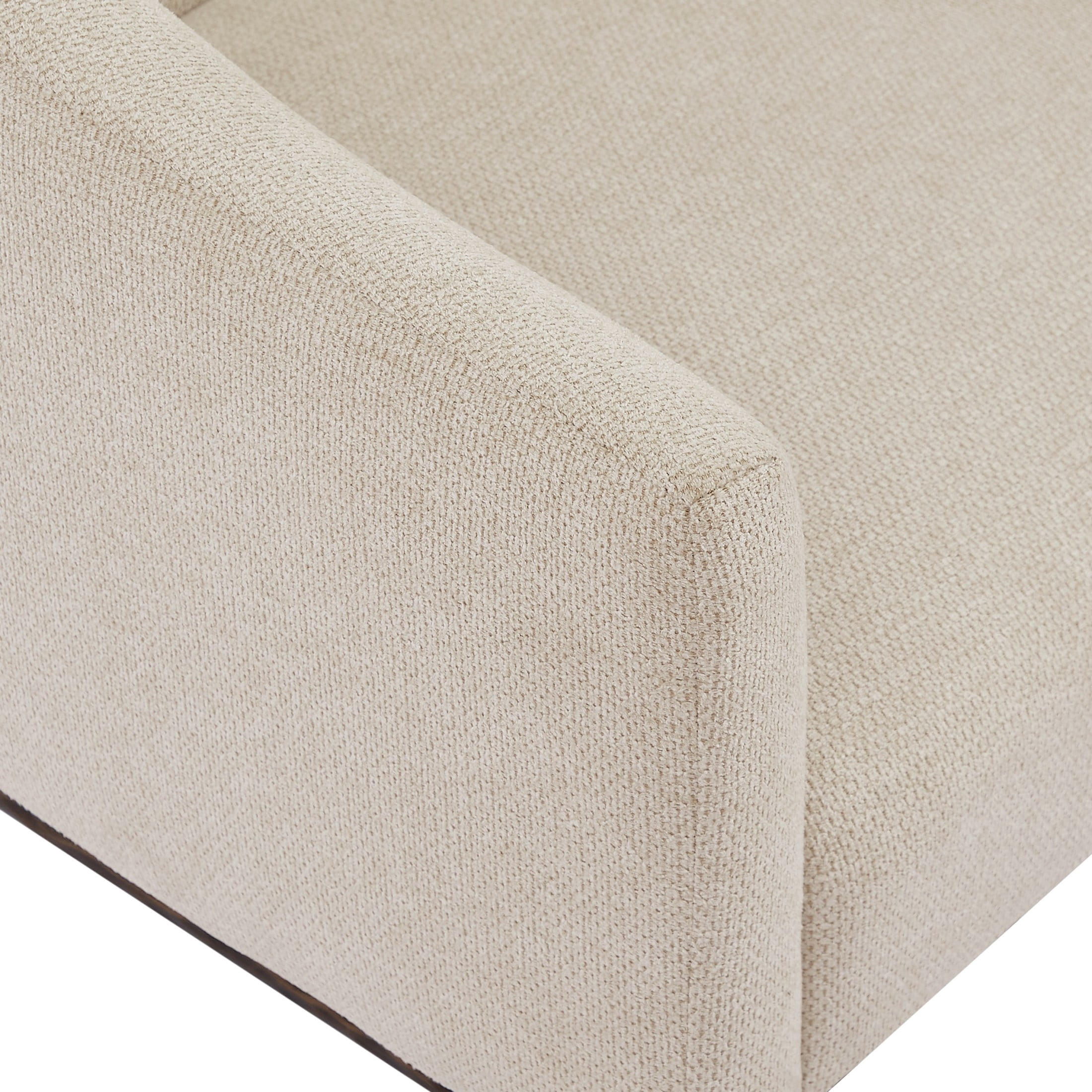 Christopher Knight Home Modern Upholstered Barrel Accent Armchair with Hammered Metal Base, Ivory