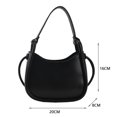 thumbnail image 3 of Bolsas De Hombro Bolso de mano con cremallera de diseñador para mujer de hombro con forma de media luna de color sólido para fiestas, 3 of 5