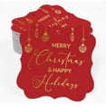 thumbnail image 2 of Inkdotpot Real Gold Foil Merry Christmas & Happy Text Tags Favor Bracket Shape Hang Pack Of 100 Paper Tags, 2 of 7