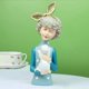 thumbnail image 3 of Busto de niña moderna, estatua artesanal de resina, figura decorativa para TV en el hogar. Azul, 3 of 9