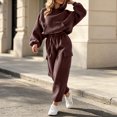 thumbnail image 6 of RongHuan Sweatsuits Women 2 Piece Outfit Fashion Hoodies Matching Cargo Sweatpants Fall Winter Track Suit with Pockets, 6 of 9