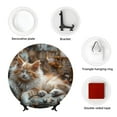 thumbnail image 4 of Yiaed Serene Kitten Kingdom Print Bone China Decorative Plate Ceramic Dinner Plates Art Crafts with Display Stand-7in, 4 of 6