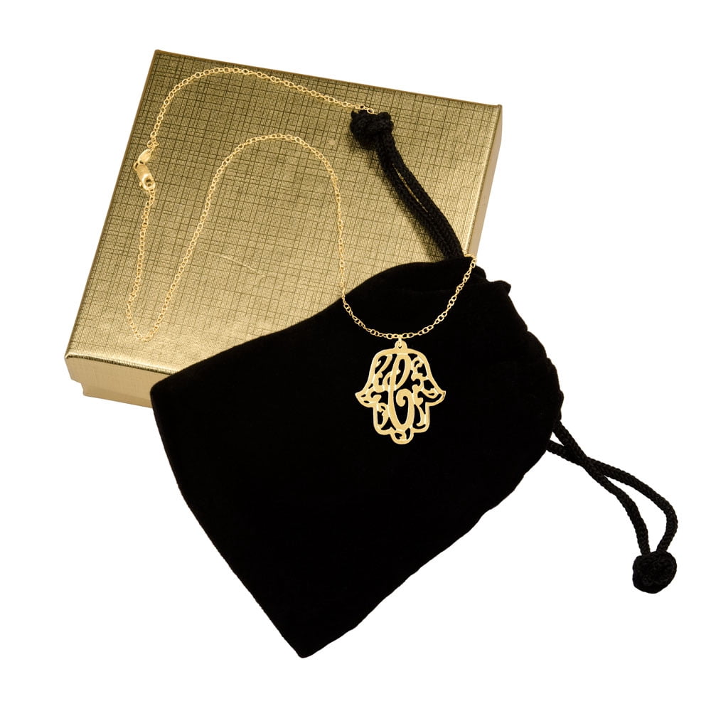 Floral Personalized Monogram Necklace in Sterling Silver or 14K Gold Plated Sterling Silver