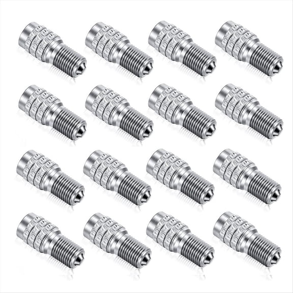 16pcs Double Valve Stem Cap Inflate Tire Caps Through Tires for High Pressure Truck Car RV Semi Bus