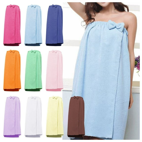 1X Bath Towel Quick Dry Soft Bath Towel for Women Stripe Sauna Spa Bathrobes Elastic Adjustable Wearable Bathrobe Microfiber Bath Towel