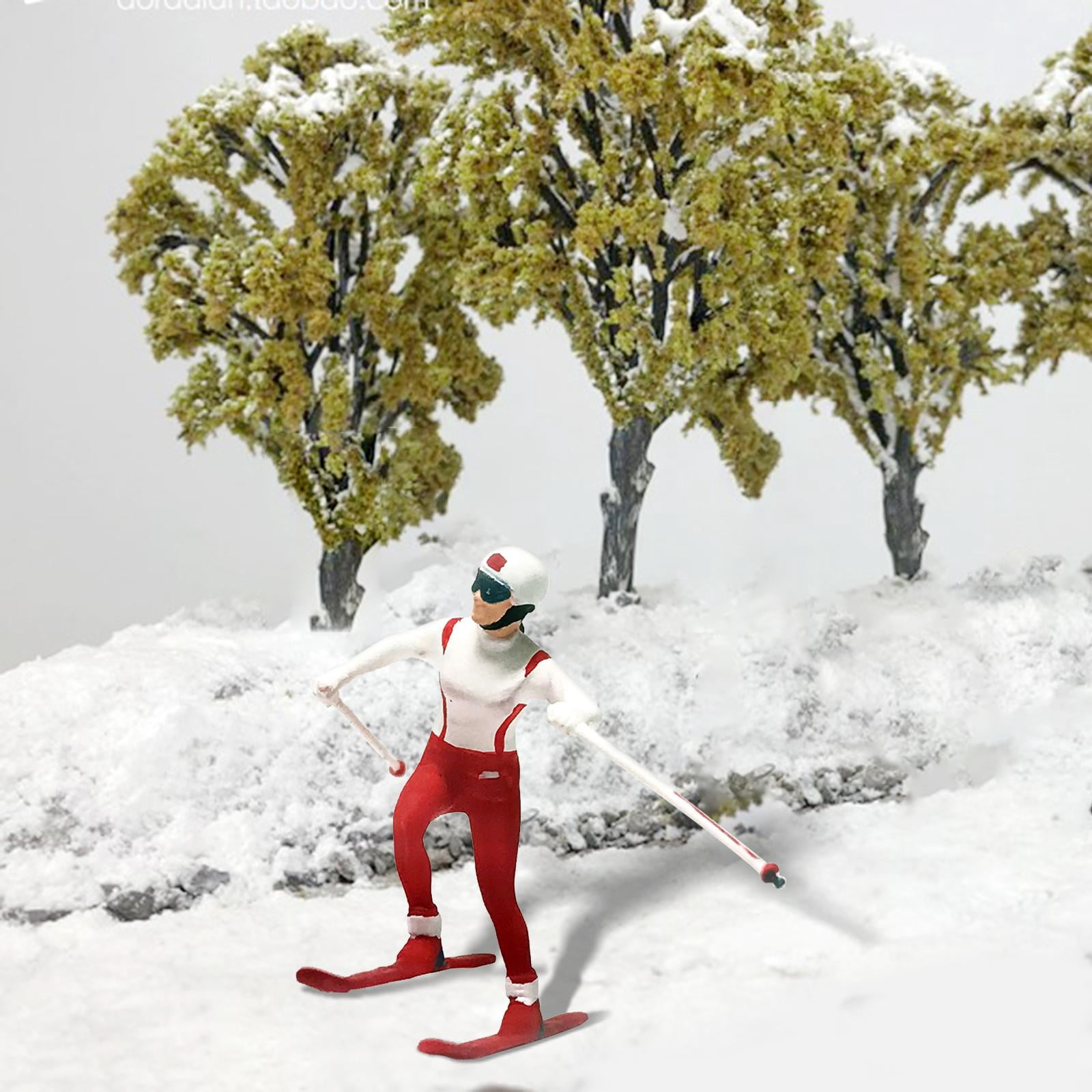 2pcs 1:64 Resin Skiing Characters Tiny People Figure Street Table Diorama Model Children Toys Accs