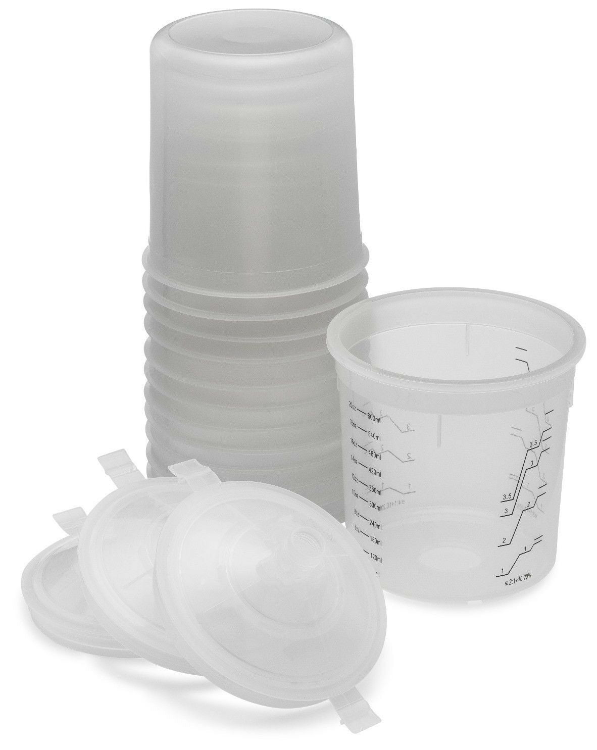 3P Products Full Box PPS Disposable Paint Cups 50 Lids, 50 Liners, 25 Plugs 1 Hard Cup (6 oz