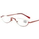 thumbnail image 3 of Gafas de lectura unisex de moda con montura superior de media altura y seda de pez, patas de resorte de resina HD de metal, 3 of 4