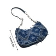 thumbnail image 3 of Willtoo Quilted Denim Shoulder Bag for Women Star Pattern Clutch Hobo Bag Small Tote Handbag with Zipper Closure, 3 of 5