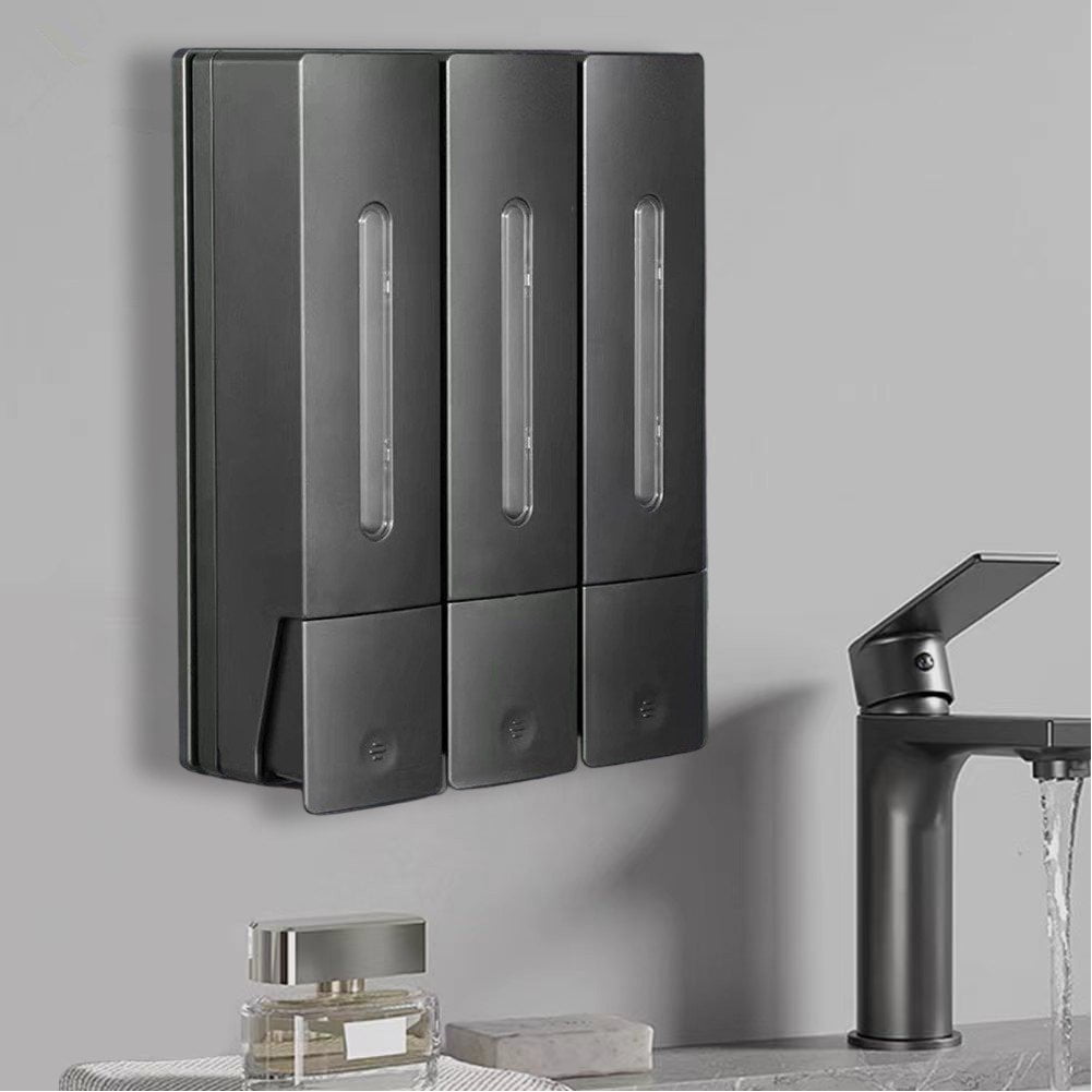 Shampoo and Conditioner Dispenser Shower Soap Dispenser Shower Dispenser 3 Chamber No Drill Shampoo Dispenser, Wall Mounted for Home Hotel