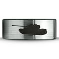 thumbnail image 2 of Tungsten Battlefield Military Tank Band Ring 8mm Men Women Comfort Fit Brushed Gray Flat Cut Black Polished, 2 of 4