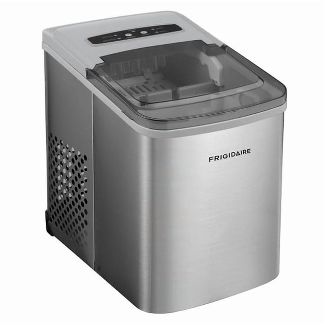 Frigidaire Self-Cleaning Ice Maker, Stainless Steel, Black