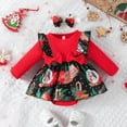 Boys Girls Long Bodysuit Girl Sleeve Christmas Cartoon Prints Boy