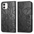 thumbnail image 1 of Funda tipo cartera con girasoles grabados para iPhone 11, multifuncional, elegante y con protección total., 1 of 5