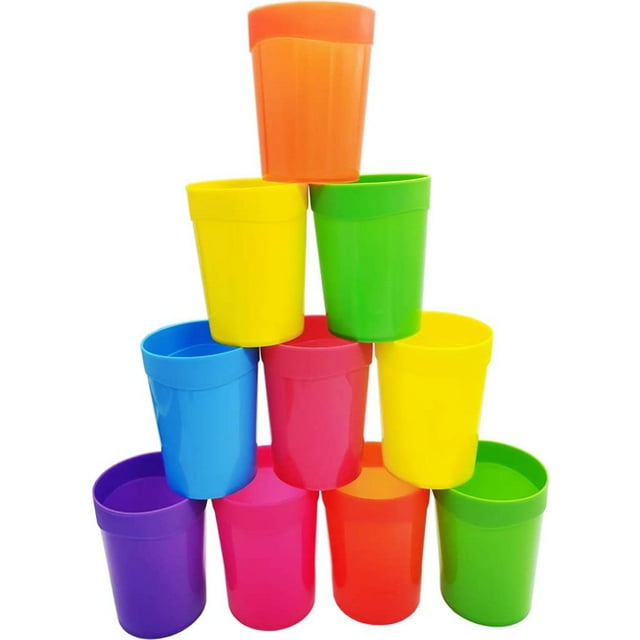 TORUBIA Gobelets en Plastique Incassables 12 Pcs, Gobelets pour Enfants Réutilisables 13.5oz, Gobelets Assortis Colorés Sans BPA, Gobelets d'Eau de Qualité Supérieure Résistants aux Chocs pour Fêtes, Événements, Enfants et Adultes - Couleur Aléatoire