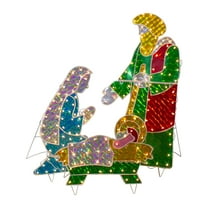 3-Piece Lighted Holographic Christmas Nativity Set Outdoor Decoration - 40"