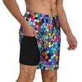 thumbnail image 3 of Haiem Colorful Tie Dye Stained Glass 2 Men'S Quick-Dry Swim Trunks: Comfortable Beach Shorts With Mesh Lining And Pockets - Ideal For Swimming And Sunbathing Small, 3 of 9