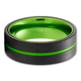 thumbnail image 2 of Green Tungsten Ring,Green Wedding Ring,Engagement Ring,8mm Wedding Ring,Anniversary Ring,Comfort Fit, 2 of 4